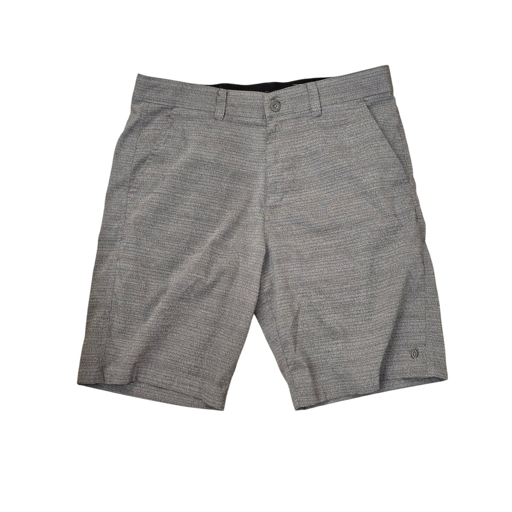 Hang Ten Mens Gray Textured Hybrid Walk Shorts Size 36 Stretch Casual Outdoor